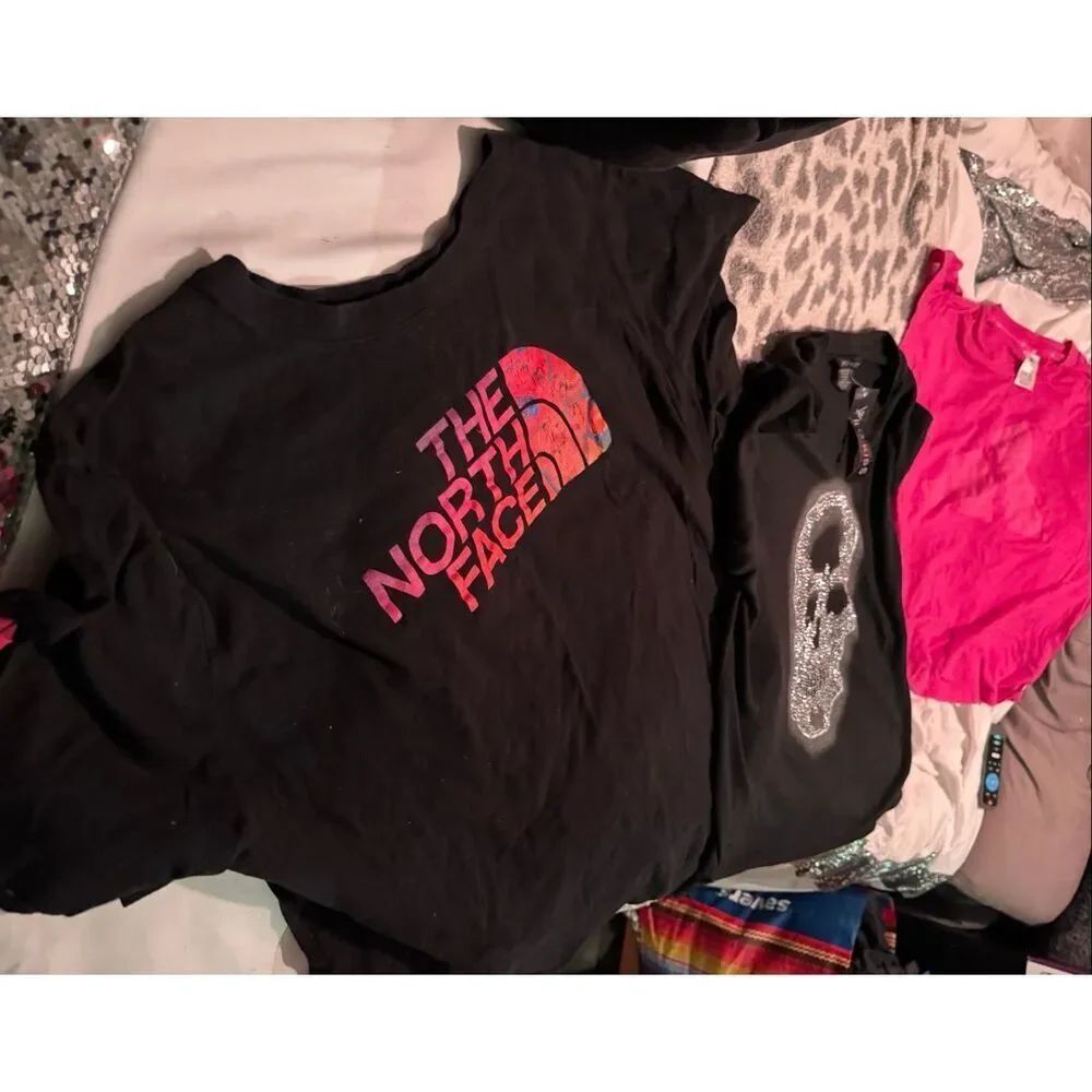 Northface Adidas 3 piece tee t shirt lot set -active crop gym athleta xl plus